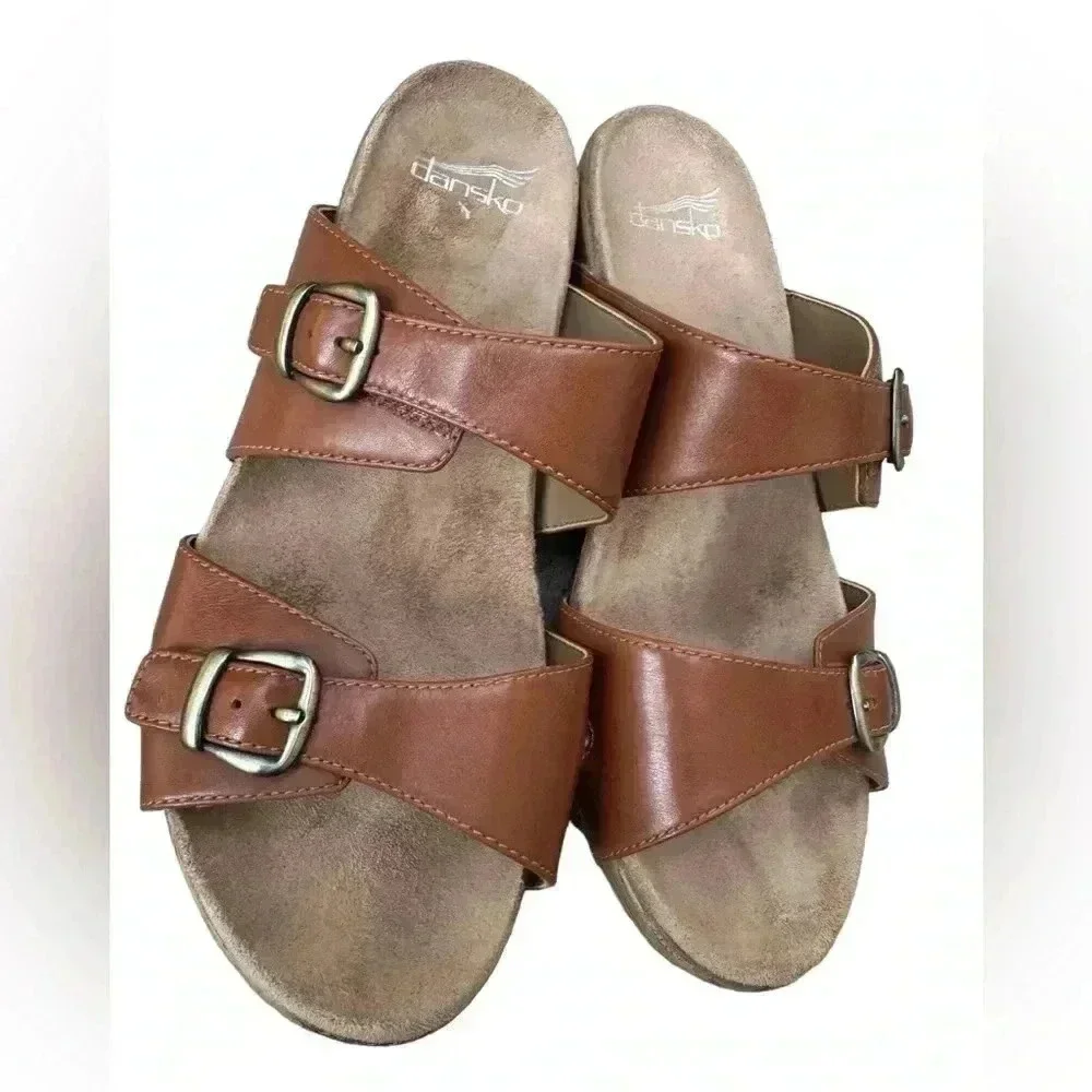 DANSKO Leeann Tan Burnished Calf Sandals
